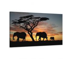 bestpricepictures 120 x 80 cm Bild auf Leinwand Afrika Elefant 5066-SCT deutsche Marke und Lager - Die Bilder/das Wandbild/der Kunstdruck ist fertig gerahmt