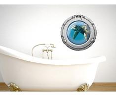 Graz Design 651028_40 Wandsticker Wandtattoo Wandaufkleber Badezimmer Bullauge SchildkrÃ¶te Meer (GrÃ¶Ãe=40x40cm)