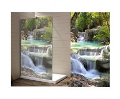 Interfoil Klebefolie im Druck für Duschglastüren, Sichtschutz Duschabtrennung, hochwertiger Druck auf Glasdekor -Folie in Sandstrahl -Optik mit satinierten Oberfläche