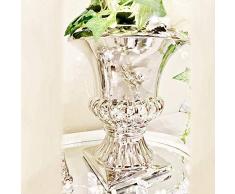 DRULINE Keramik Vase Blumenvase Modern-Vintage Design Keramik Tischvase Blumen Pflanzen Tischdeko Keramikvase Dekovasen Für Zuhause/Büro/Hochzeit/ Party Garten Dekoration Geometrische Tischvasen Mattierte Vase Elegant Dunkelgrün