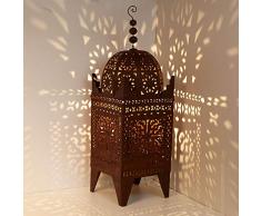 Casa Moro Orientalische Laterne aus Eisen Firyal H-150 cm edelrost-braun für draußen & innen | Kunsthandwerk aus Marrakesch | Marokkanische Eisenlaterne Garten-Windlicht | L1653