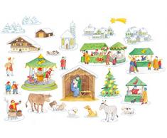 Rica im Weihnachtsdorf: Folien-Adventskalender (Adventskalender mit Geschichten für Kinder / Ein Buch zum Vorlesen und Basteln)