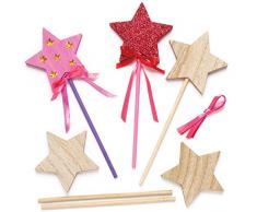 Baker Ross Stabfiguren-Bastelsets „Stern“ aus Holz für Kinder zum Dekorieren und Gestalten (6 Stück)