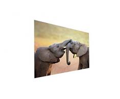 Leinwandbild Afrika Zwei liebende Elefanten auf Leinwand und Keilrahmen. Beste Qualität, handgefertigt in Deutschland! 120x80cm