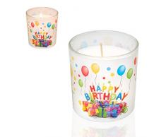 Smart Planet® Happy Birthday Kerze im Glas - Geburtstagskerze mit schönem Geschenke Motiv - Geschenk Idee zum Geburtstag - Deko Kerzen