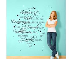 Wandtattoo Wandbild Wandworte Wandaufkleber Wandsticker Aufkleber Sticker Spruch Zitat Zuhause ist... Liebe Erinnerungen Familie mit Sternen und Schmetterlingen M1968 ausgewählte Farbe: *schwarz* ausgewählte Größe: *L - 83cm breit x 100cm hoch*