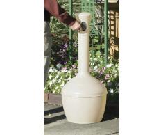 Sicherheits-Standascher, flammverlöschend - Volumen Innenbehälter 15 Liter beige - Aschbehälter Aschenbecher Ascher Aschesammler Feuerhemmende Ascher Feuerhemmender Ascher Sicherheitsascher Standascher selbstlöschend