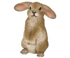 Dehner Dekofigur Hase stehend, ca. 19 x 12 x 22.5 cm, Polyresin, braun/weiß