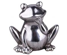 Dadeldo Home Frosch -Stewart- Deko-Figur Porzellan 8x9x6cm Silber