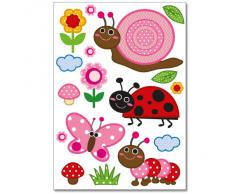 Wandkings WS-50042 Krabbelwelt Wandsticker Set, 35-Aufkleber, 2 DIN A4 Bögen, Gesamtfläche 60 x 20 cm