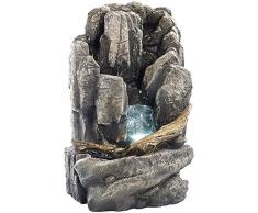 infactory Zimmerbrunnen Wasserfall: Beleuchteter Zimmerbrunnen Alpenfels mit LED und Pumpe (Wasserfall für Zuhause)