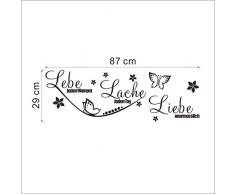 HSLwandsticker - wandtattoo deutschen charakter lebe fur schlafzimmer und ein wohnzimmer (kleine, schwarze)