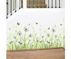 Carolui DIY Wandtattoo Abnehmbare Pusteblume Gras Schmetterlinge Wanddekoration Tapete