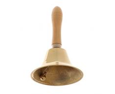 KESOTO Tischglocke Handglocke Marktglocke Hotelglocke mit Holzgriff - 11,2 x 18 cm