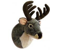 Wagner 8023 - Plüschtrophäe Hirschkopf klein - lebensecht - Plüschtier Trophäe Hirsch Plüsch