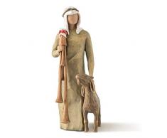 Willow Tree Zampognaro - Hirte mit Sackpfeife und Ziege als Ergänzung zur Willow Tree Nativity Krippe