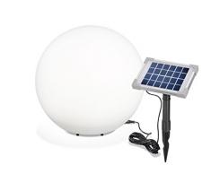 esotec Solar Leuchtkugel Mega Ball 40cm, hochwertige PE Kugel, Dauer- oder Wechsellicht, 8 Lichtfarben inkl. warm- und kaltweiß, 106025