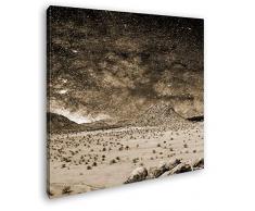 deyoli Afrikalandschaft unter Sternen Format: 40x40 Effekt: Sepia als Leinwandbild, Motiv auf Echtholzrahmen, Hochwertiger Digitaldruck mit Rahmen, Kein Poster oder Plakat