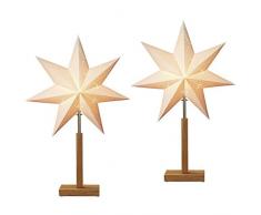 Standleuchte Stern Karo Mini | 2er Set | Lampe | Papierstern | Weihnachtsstern | Dekostern