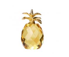 Gelbe Ananas Kristallfiguren Glasfrucht Feng Shui Kunstsammlung Tischverzierung Haupthochzeitsdekor Weihnachtsdame Kindergeschenke