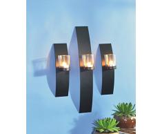 Wand Kerzenhalter 3er Set Metall schwarz Teelicht Wandkerzenhalter Wandleuchter