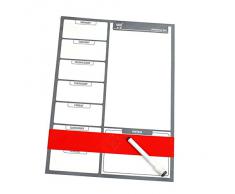 CKB Ltd® Fridge Board Magnetic With Marker Tages Wochen-Planer Magnettafel Erinnerungsfolie Für Kühlschrank Board magnetisch mit Marker White Board & Pen - Drywipe-Magnet Whiteboard Memo Schwarzes Brett großen täglichen Küchenplaner