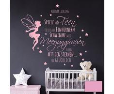 Wandtattoo Wandbild Wandaufkleber Wandsticker Zitat Spruch Kleiner Liebling. Fee und Sterne M2014 - ausgewählte Farbe: *Flieder* ausgewählte Größe: *XXL - 137cm breit x 137cm hoch*