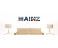 Wandtattoo farbige Wandschrift Städtename Mainz mit Sehenswürdigkeiten 80 x 16 cm Länge