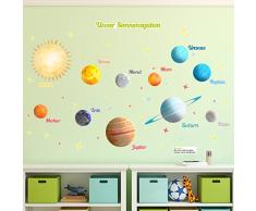Wandkings Planeten Wandsticker, XL Set, 67 einzelne Wandsticker, Gesamtfläche 125 x 60 cm