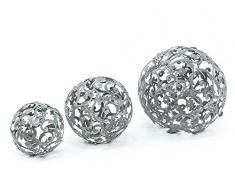 Dekokugel Ranke Metall Antikgrau 14cm ( KLEINE VARIANTE)