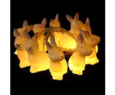 Herefun Ostern Lichter 1.65M 10 LEDs Ostern Lichter Osterhase Oster Lichterkette Hase String Licht Batteriebetrieben Für Hochzeit Geburtstagsfeier Ostern Party Dekoration