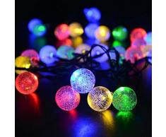lederTEK, Solar Lichterkette Kugel 6m 30 LED Außenlichterkette Wasserdicht mit Lichtsensor Weihnachtsbeleuchtung, Beleuchtung für Haushalt, Außen, Garten, Hochzeit, Weihnachten(mehrfarbig)