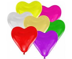 25 große Herzballons Bunte Mischung Luft und Ballongas geeignet