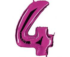 Folienballon - Jumbo Zahl 4 ca. 90cm Lila