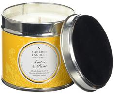 Shearer Candles Duftkerze, Gelb und Rose Duft Silber Bernstein Dose, groß, 6 Stück