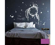 ilka parey wandtattoo-welt Wandtattoo Traumfänger Wandsticker Wandaufkleber Aufkleber Wunschtext Sternen M2088 ausgewählte Farbe: *Lavendel* ausgewählte Größe: *XL - 100cm breit x 76cm hoch*