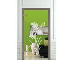 rs-interhandel® Glastür Aufkleber Tattoo Folie Glasdekor Fensterfolie Sichtschutz Wohnzimmer, Küche oder für alle Glasflächen Sichtschutzfolie für Türen GD112