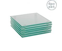 Harbour Housewares Glasuntersetzer - quadratisch - Durchsichtig - 6 Stück