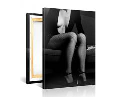 Picanova – Retro Akt 100x75cm – Premium Leinwanddruck – Kunstdruck Auf 2cm Holz-Keilrahmen Für Schlaf- Und Wohnzimmer