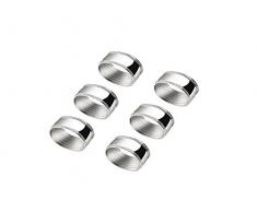 Stoffserviettenring oval 6er-Set 5,5x4,2cm versilbert