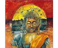 Rahmen-Kunst Keilrahmen-Bild - Michael Tarin: A Buddha Chillout Leinwandbild Friede Zen Feng-Shui Asia-Style (50x50)