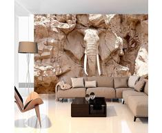 Vlies Fototapete 250x175 cm - 3 Farben zur Auswahl - Top Tapete Wandbilder XXL Wandbild Bild Fototapeten Tapeten Wandtapete Wand Tiere Elefant Steine Stein Afrika Reise Textur g-B-0007-a-c