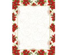 Tolle Papiere. Blush Roses (2014334) Briefkopf, 80 Stück, 21,6 x 27,9 cm Weihnachtsstern, Schnörkel Letterhead Poinsettia Swirl