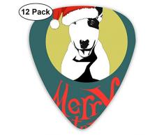 Cavdwa Gitarrenplektren mit Weihnachtskarte und Bob-Terrier in Weihnachtsmütze, personalisierbar, 0,96 mm, 0,71 mm, 0,46 mm, für Gitarre, Bass, elektrische Gitarre
