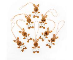 Logbuch-Verlag 8 Osterhasen Anhänger Osterdeko Hasenanhänger braun - Deko Ostern für den Osterstrauch kleines Ostergeschenk