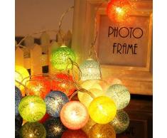 ELINKUME LED Lampion Lichterkette 20er Partylichterkette Deko für Innen Balkon Party Hochzeit Feiertag batterie-betrieben Kugeln/Bälle Lampions 3.3m bunt