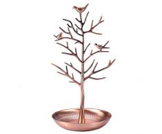 3 Farben Metall Ohrring Rack Halskette Organizer Schmuck Halter Ornament Display Baumständer(Messing)