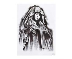 5Pcs Temporäre Tattoos Für Erwachsene Männer Frauen Kinder, Buddha-Figur Schwarz Wasserdicht Temporäre Tattoos Body Art Aufkleber Gesicht Arm Hand Hals Handgelenke Beine