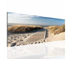 Bilder 100 x 40 cm - Strand Bild - Vlies Leinwand - Kunstdrucke -Wandbild - Mehrere Farben Und Größen Im Shop - Fertig Aufgespannt - 604012a