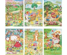 Grußkarten 100 Stück mit tollen Motiven Glückwunschkarten 13-1665 Osterkarten Osterkarte Osternkarte Karten Klappkarten
